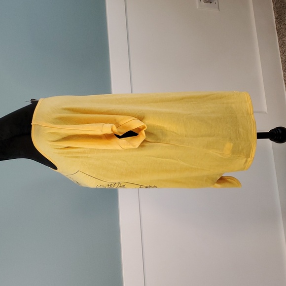 Truself Tie Front Yellow Sunflower Top L - Picture 3 of 13